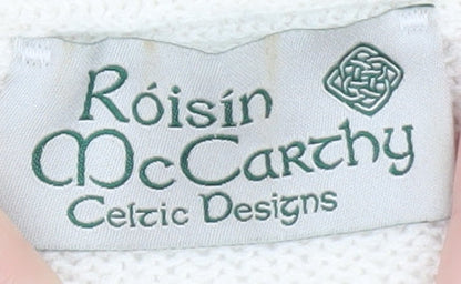 Róisín McCarthy Women’s Ivory V-Neck Knit Pullover Jumper L