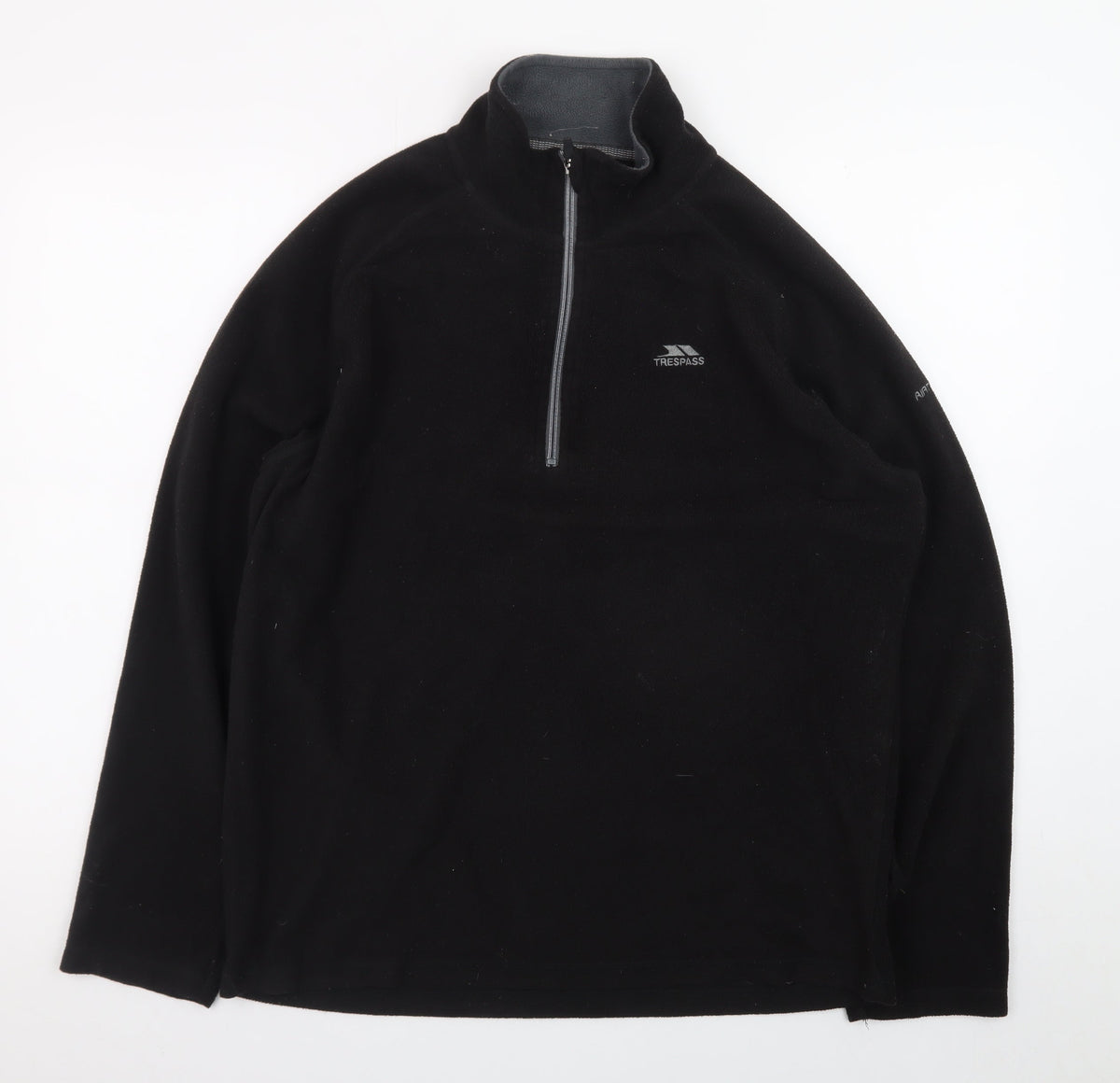 Trespass Mens Black Fleece Half Zip Pullover Sweatshirt Size L
