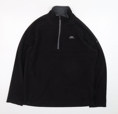 Trespass Mens Black Fleece Half Zip Pullover Sweatshirt Size L