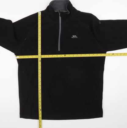 Trespass Mens Black Fleece Half Zip Pullover Sweatshirt Size L