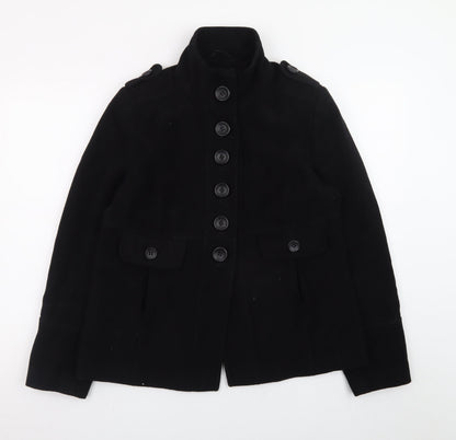 Dorothy Perkins Women's Black Military Button Short Jacket Size 12