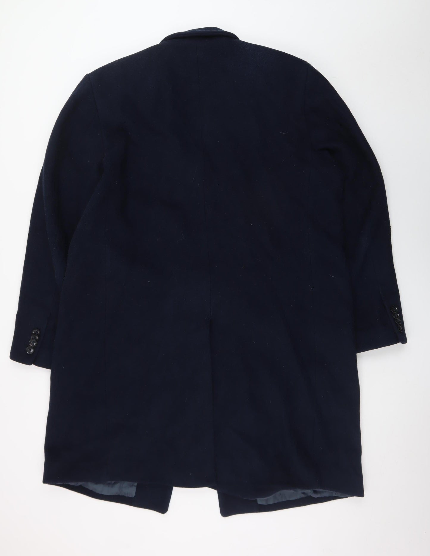 Marks and Spencer Men's Navy Wool Overcoat XXL 44in Regular Fit