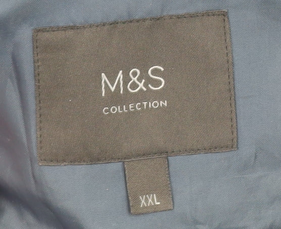 Marks and Spencer Men's Navy Wool Overcoat XXL 44in Regular Fit