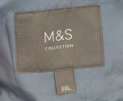 Marks and Spencer Men's Navy Wool Overcoat XXL 44in Regular Fit