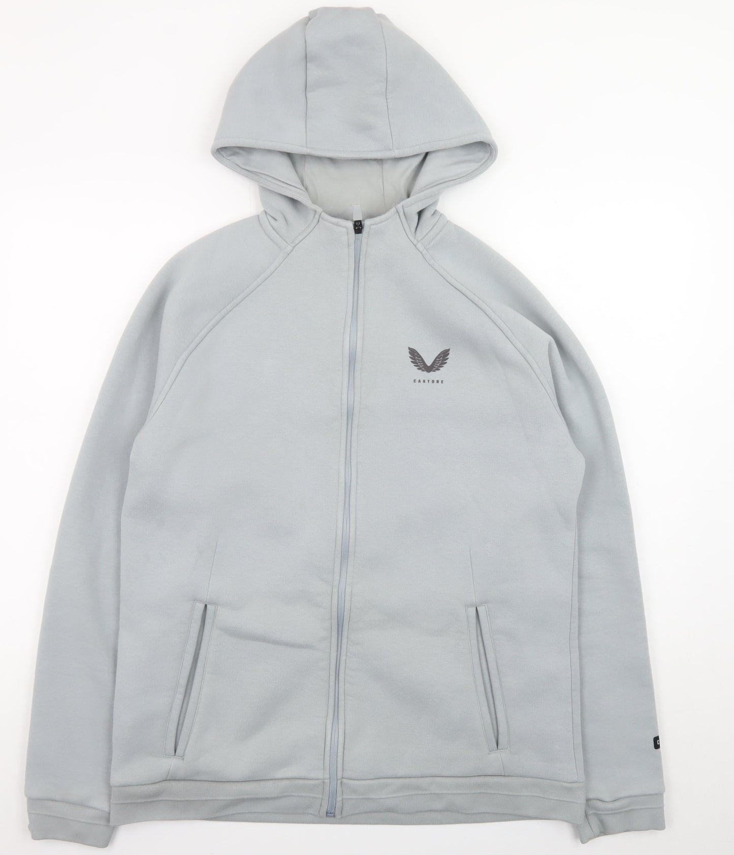 Castore Mens Grey Full Zip Hoodie L Regular Fit Lightweight
