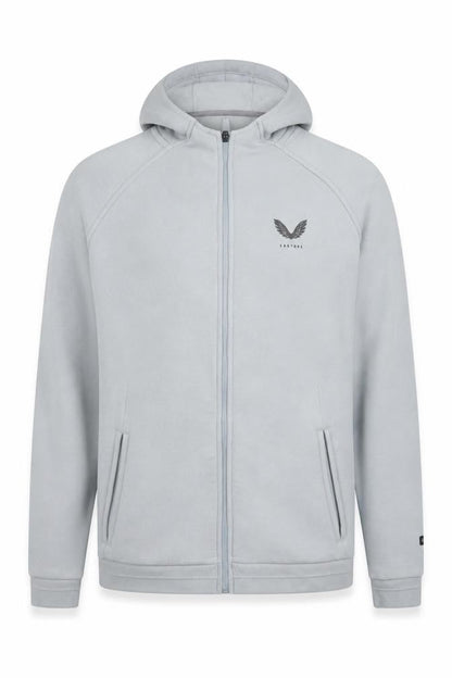 Castore Mens Grey Full Zip Hoodie L Regular Fit Lightweight