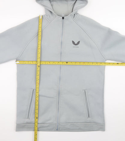 Castore Mens Grey Full Zip Hoodie L Regular Fit Lightweight