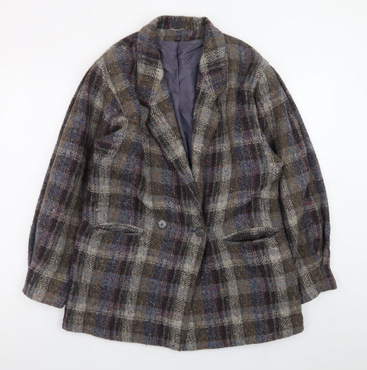 Kemper Women’s Multicoloured Check Wool Tweed Blazer Size 10