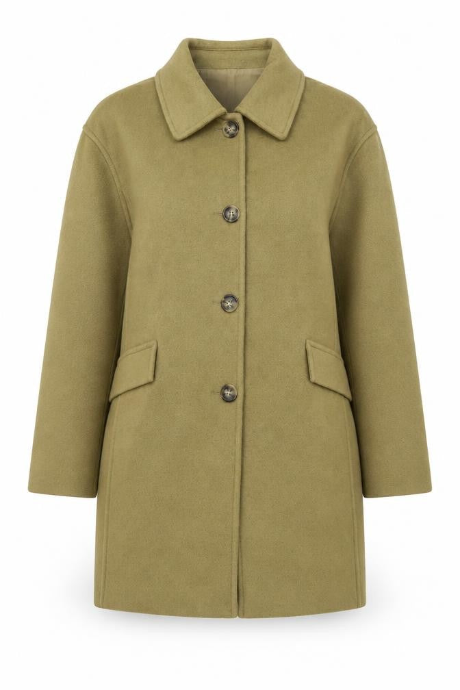 Marks and Spencer Women's Beige Wool Blend Petite Coat Size 12