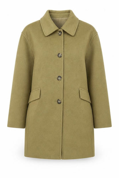 Marks and Spencer Women's Beige Wool Blend Petite Coat Size 12