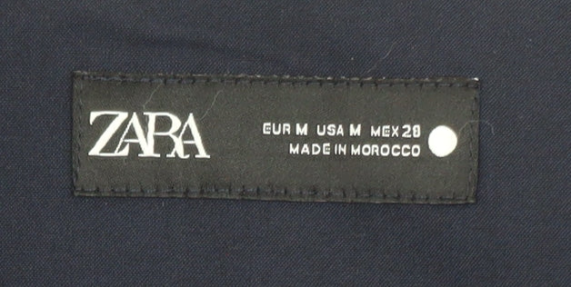 Zara Women's Blue Sleeveless Cropped Button Blouse Size 12