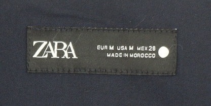 Zara Women's Blue Sleeveless Cropped Button Blouse Size 12