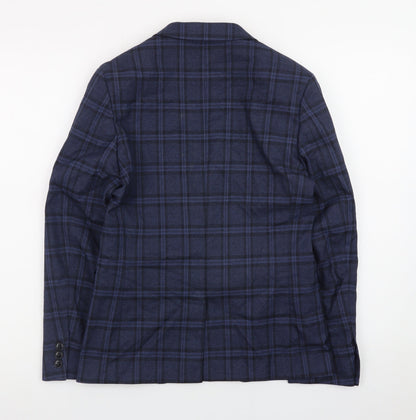 Next Teens Blue Check Blazer Size 4 Regular Fit Lined Jacket