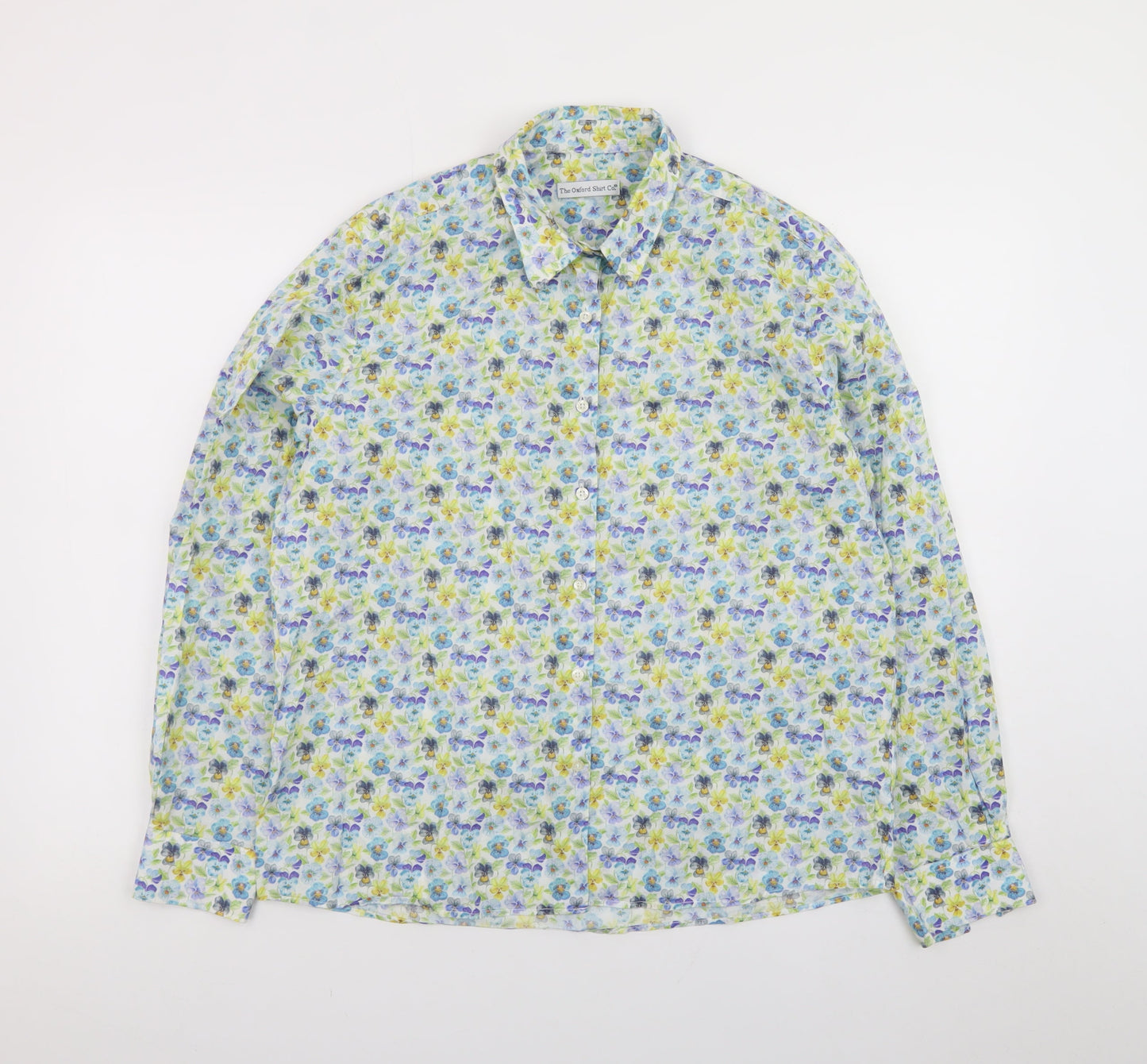 The Oxford Shirt Co. Womens Multicoloured Floral Cotton Button-Up Shirt Size 16