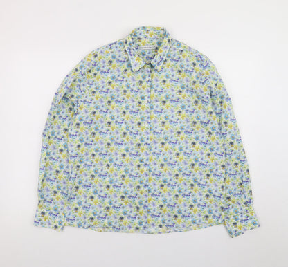 The Oxford Shirt Co. Womens Multicoloured Floral Cotton Button-Up Shirt Size 16