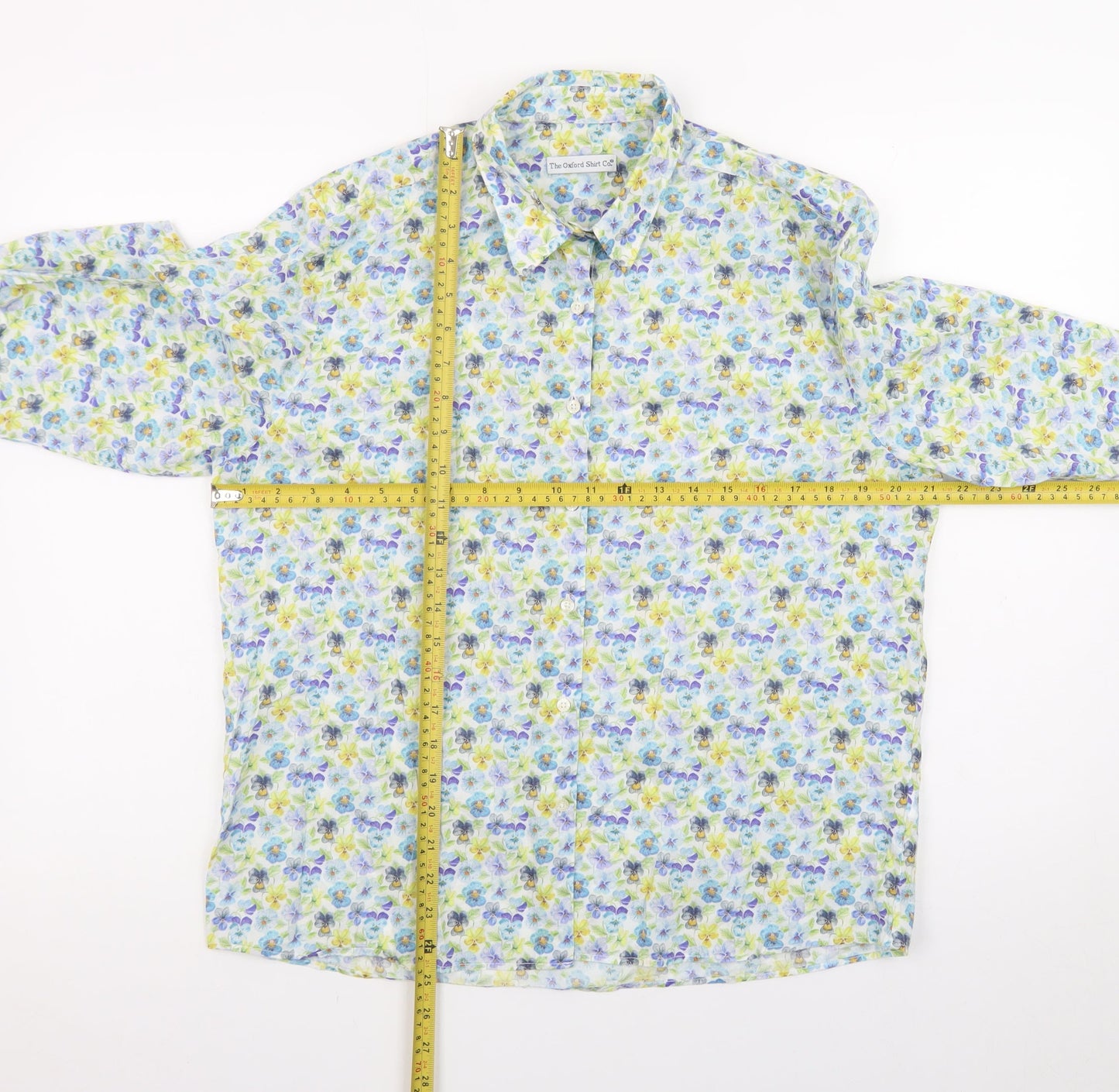 The Oxford Shirt Co. Womens Multicoloured Floral Cotton Button-Up Shirt Size 16