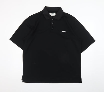 Slazenger Men's Black Golf Polo Shirt Size L Lightweight Polyester