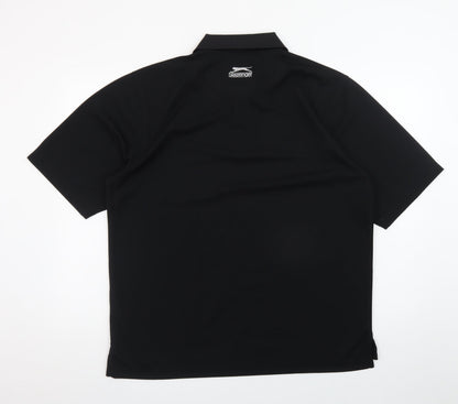 Slazenger Men's Black Golf Polo Shirt Size L Lightweight Polyester