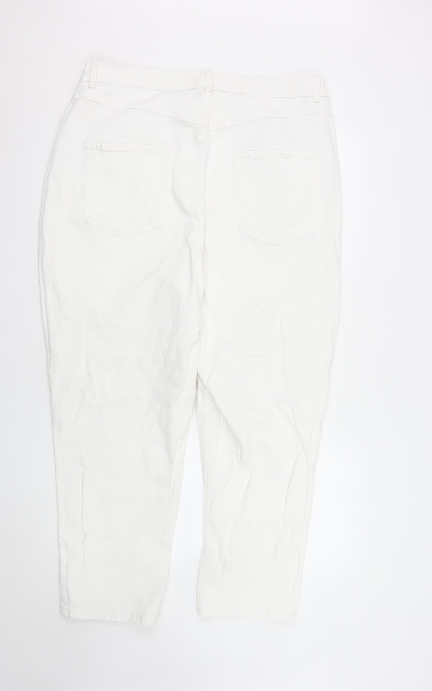 Primark Womens White Size 20 Straight Leg Denim Jeans