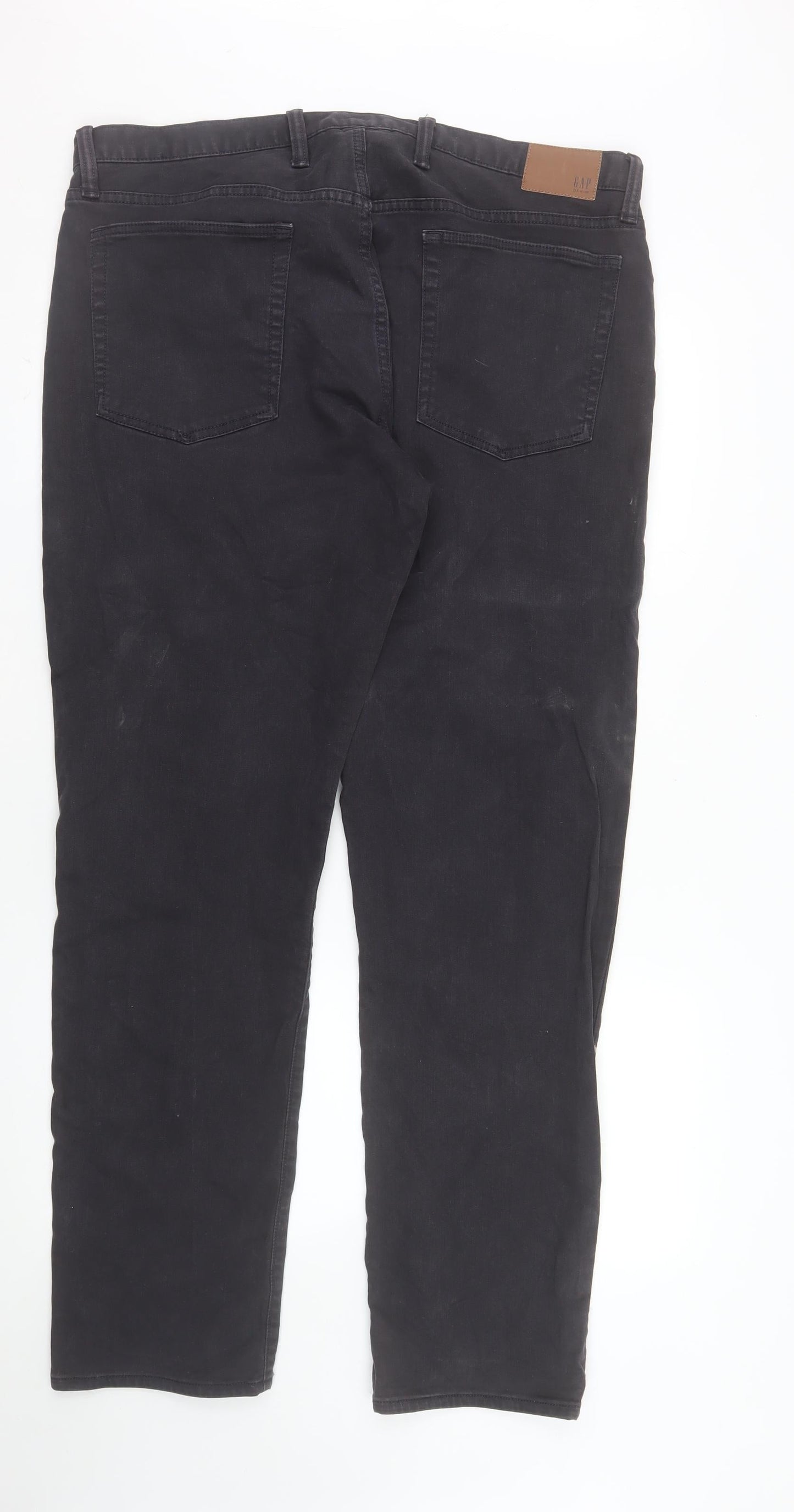 GAP Men's Black 36x32 Straight Fit Stretch Denim Jeans