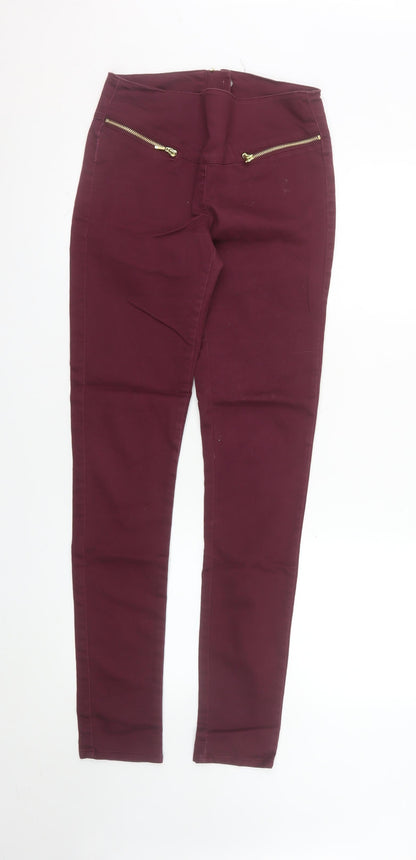 VERO MODA Women's Red Skinny Stretch Jeans XS Slim Fit Mid Rise
