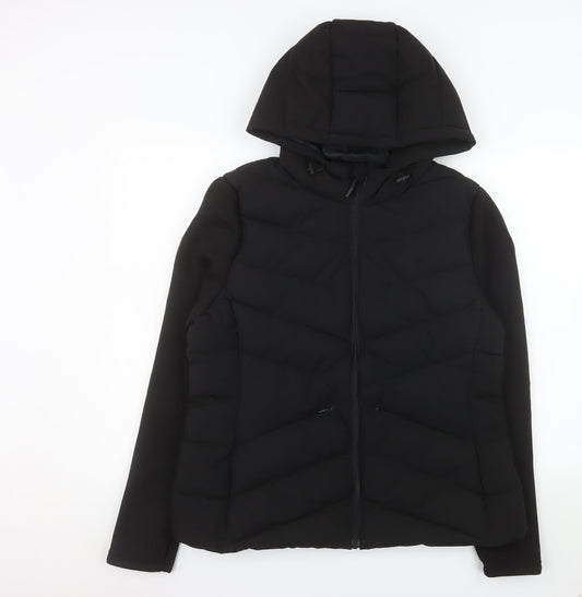 Primark Men's Black L Hooded Puffer Jacket Polyester Lined