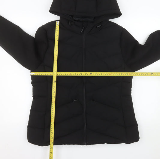 Primark Men's Black L Hooded Puffer Jacket Polyester Lined