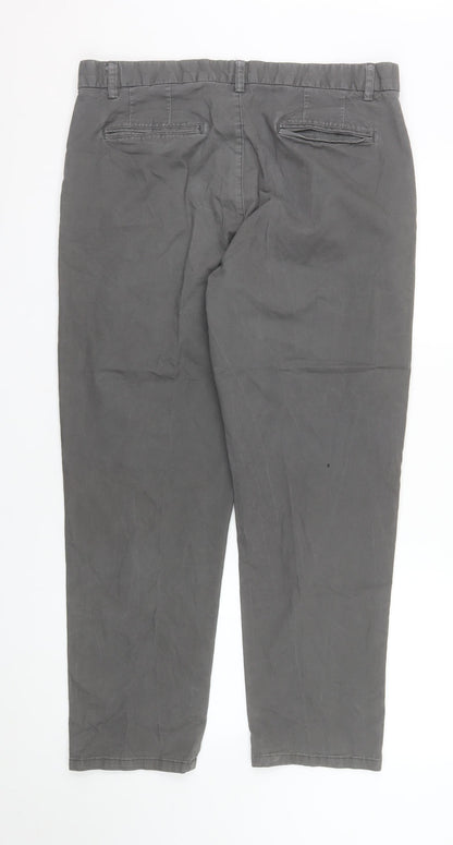 Denim Co Men's Grey Chino Straight Fit Trousers W36 L30