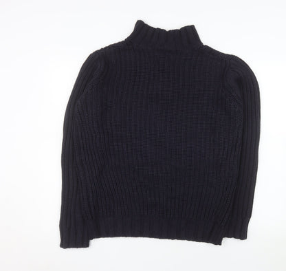 Albert J. Malloy Men’s Blue Chunky Knit Henley Jumper L