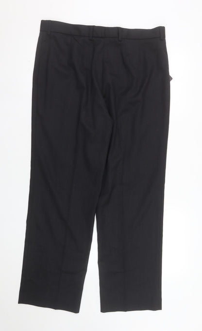 Brook Taverner Womens Black Size 16 Regular Dress Pants Wool Blend Trousers