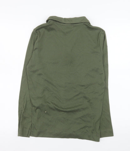Punto Roma Women’s Green Collared Polo Top Size M Long Sleeve
