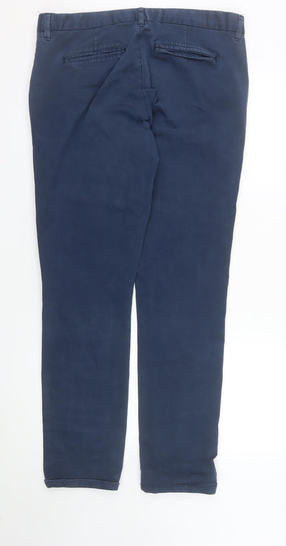 Next Men Blue Chino Trousers 36W 33L Cotton Blend Casual