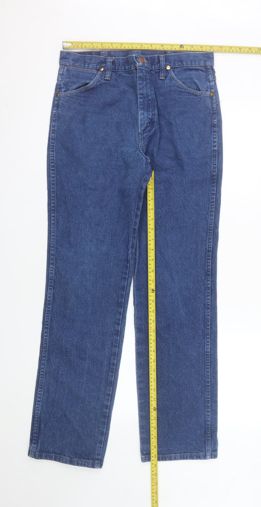 Wrangler Men's Blue 32x32 Regular Fit Straight Denim Jeans