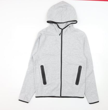Jack & Jones Men's Grey Hooded Full Zip Jacket Size S