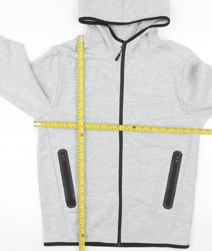 Jack & Jones Men's Grey Hooded Full Zip Jacket Size S