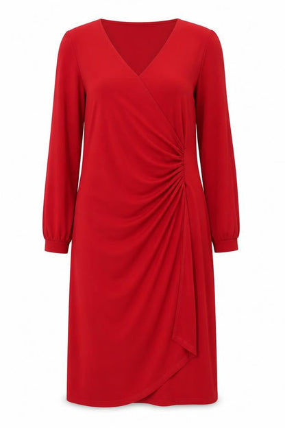 Ruby Daisy Women's Red Long Sleeve Wrap Dress One Size