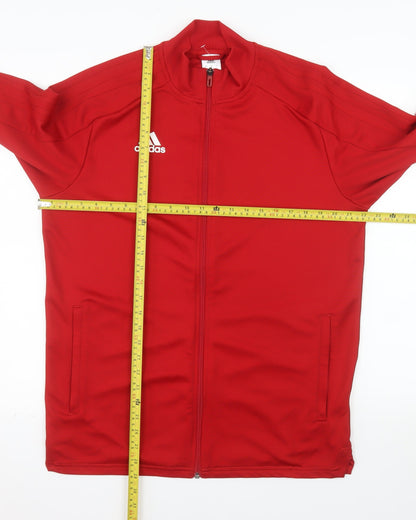 Adidas Men’s Red Full Zip Sports Jacket Size L Regular Fit
