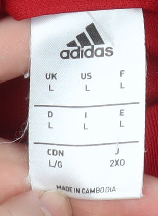 Adidas Men’s Red Full Zip Sports Jacket Size L Regular Fit