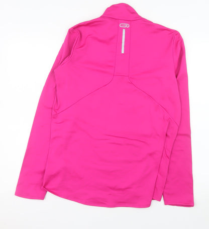 Kalenji Women's Pink Half Zip Long Sleeve Running Sweatshirt UK 16