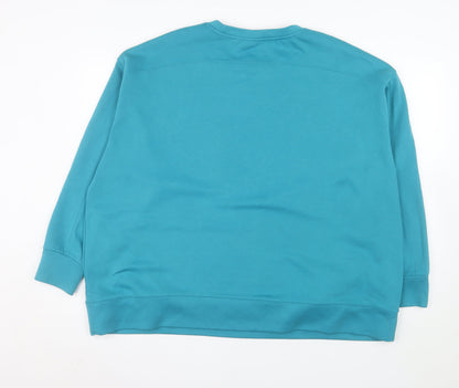 Dunnes Stores Women Teal XXL Pullover Sweatshirt Polyester Blend
