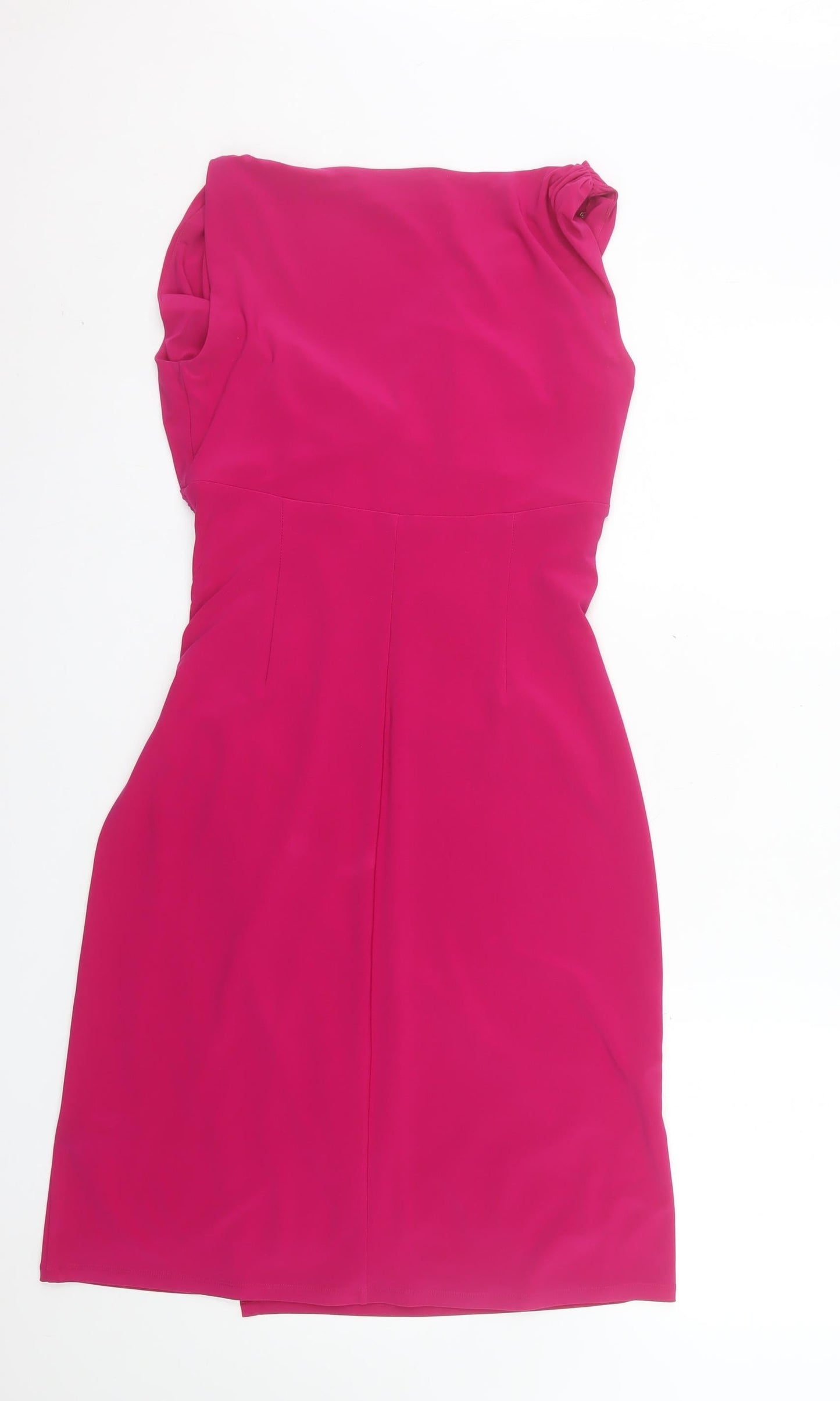 Ralph Lauren Women’s Pink Sheath Sleeveless V-Neck Knee Dress Size 2