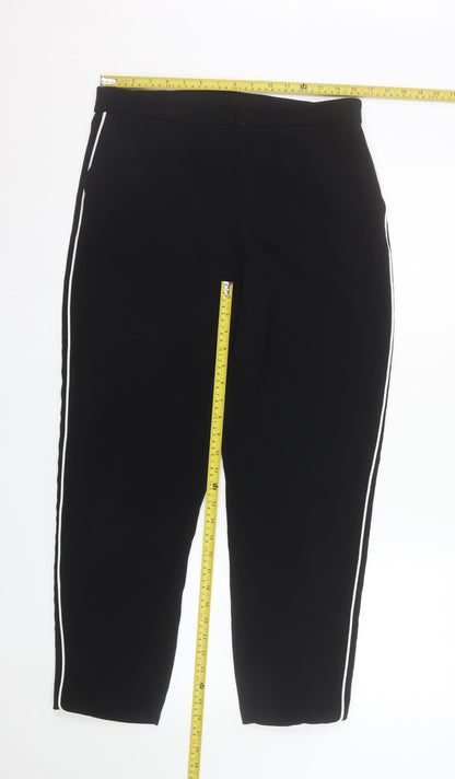 Dunnes Women Black Size 12 Stretch Stripe Trousers
