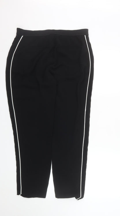 Dunnes Women Black Size 12 Stretch Stripe Trousers