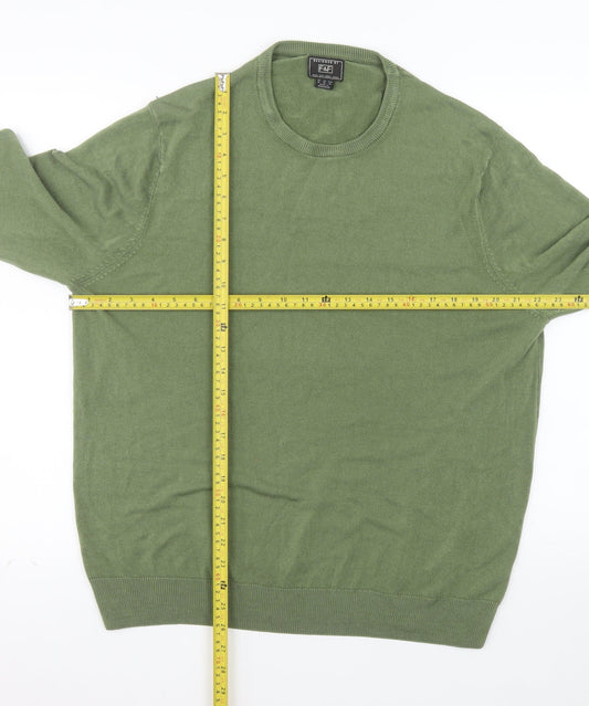 F&F Men’s Green XL Crew Neck Acrylic Knit Jumper