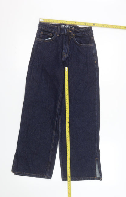 Primark Girls Blue Wide-Leg Jeans 9-10 Years Cotton Denim Casual