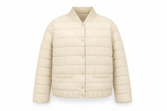 Cream Womens Beige Size 14 Quilted Lightweight Puffer Jacket