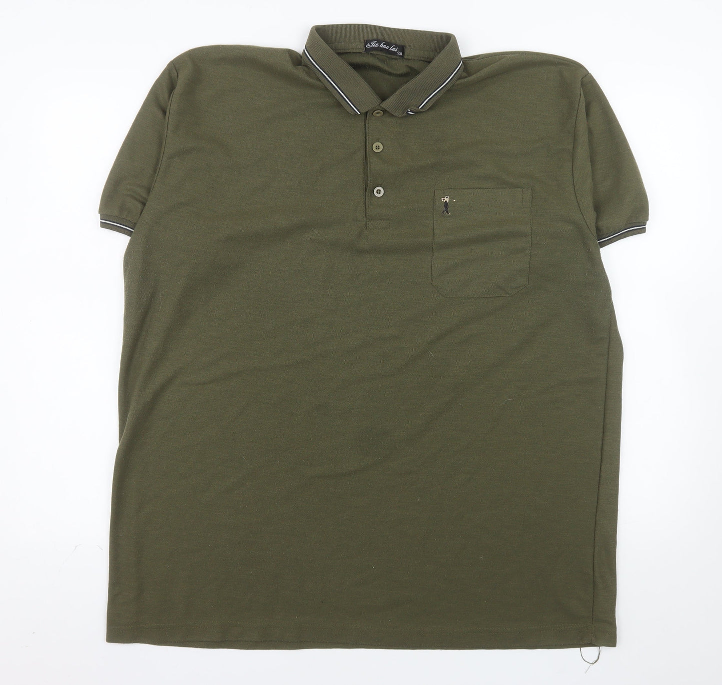 Jinhaolai Men's Green 5XL Polo Shirt Cotton Blend Classic Fit
