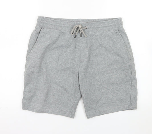 Marks and Spencer Mens Grey Sweat Shorts L Regular Fit Elastic Waist