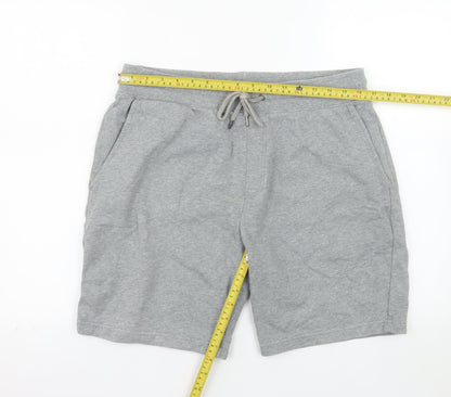 Marks and Spencer Mens Grey Sweat Shorts L Regular Fit Elastic Waist