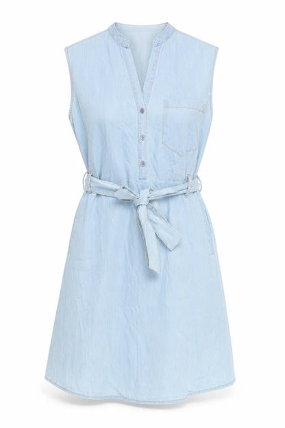 Kelly & Grace Women Blue Sleeveless Cotton Shirt Dress XL